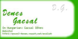 denes gacsal business card